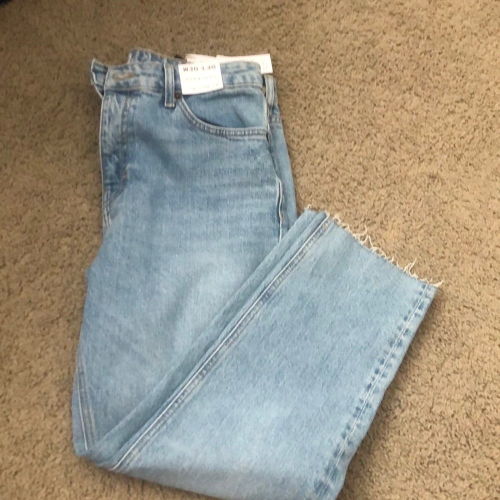 Top Shop High Wasted Straight Leg Jeans